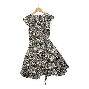 Free People French Quarter Wrap Dress size Large Brown/Black/White‎